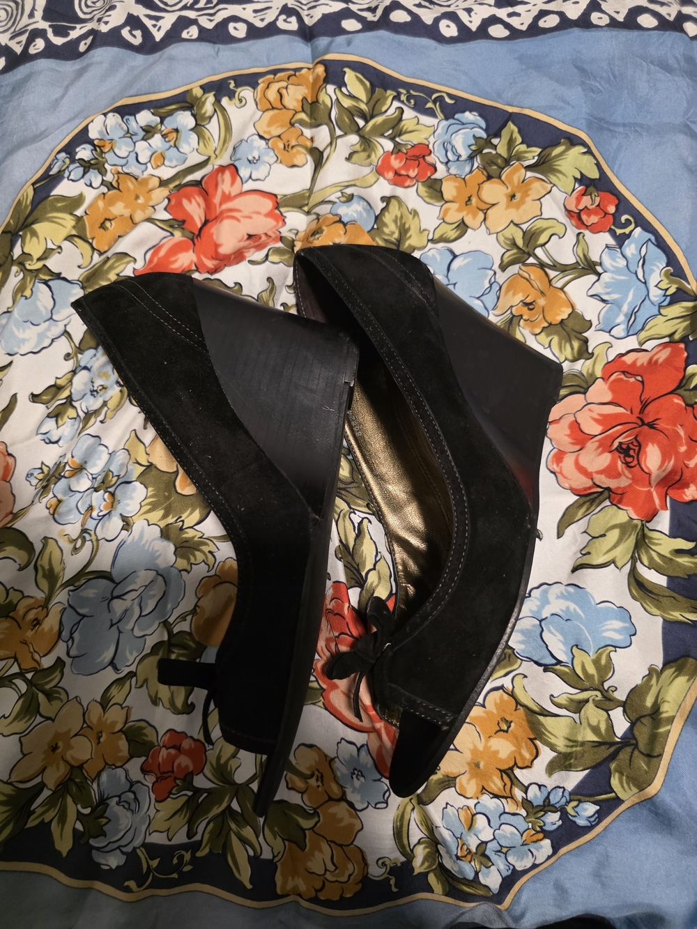 Black Wedge Heels for Women - Classic Slip-On Style